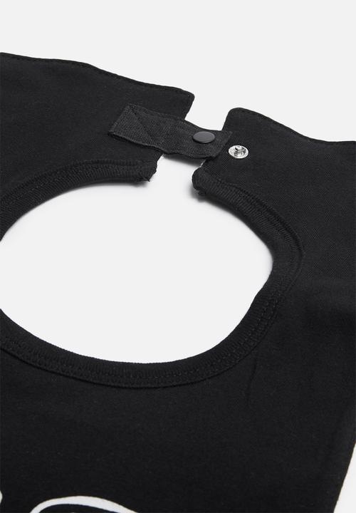Cotton On - Sugar and spice milk & cookies bib - black 