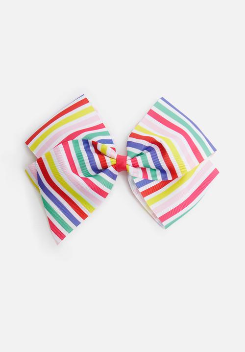 Cotton On - Statement rainbow stripe bow - multi