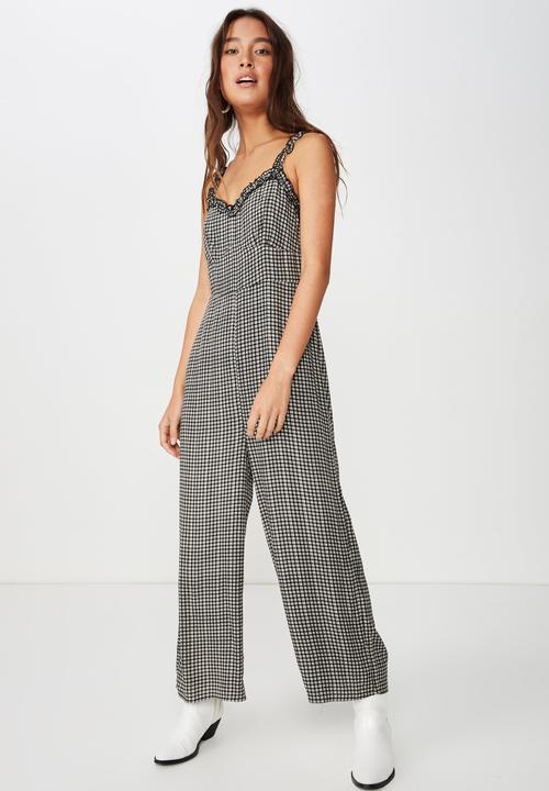 Cotton On - Woven tash strappy jumpsuit - black