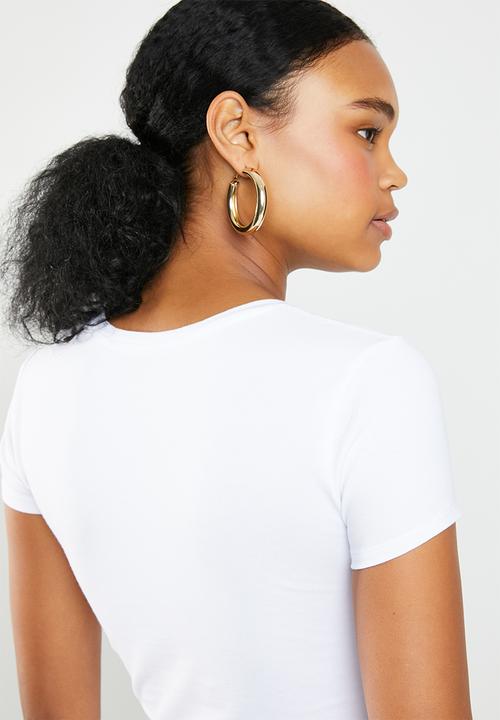 GUESS - Ranbow glitter tee - white