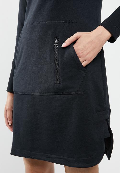 ONLY - June long sleeve hoodie dress - black