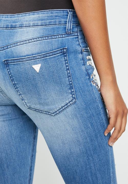 GUESS - Embellished skinny jean - blue