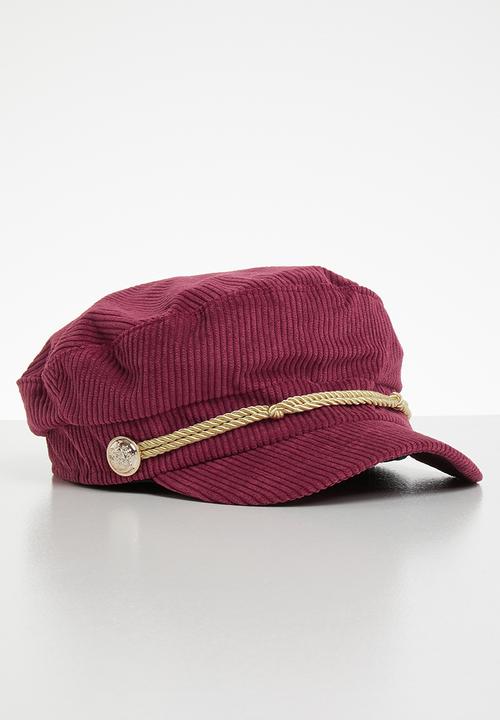 Superbalist - Corduroy baker boy cap - burgundy