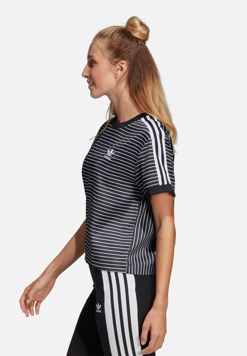 adidas Originals - 3 stripes tee - black & white