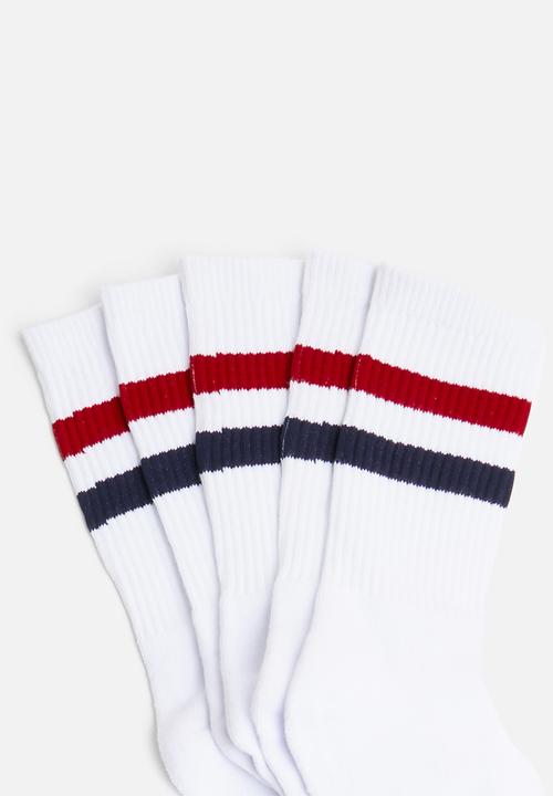 Brave Soul - 5 Pack tennis socks - white