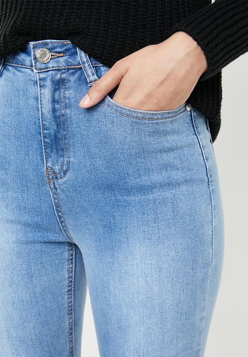 Missguided - Sinner nibble hem distressed skinny - blue