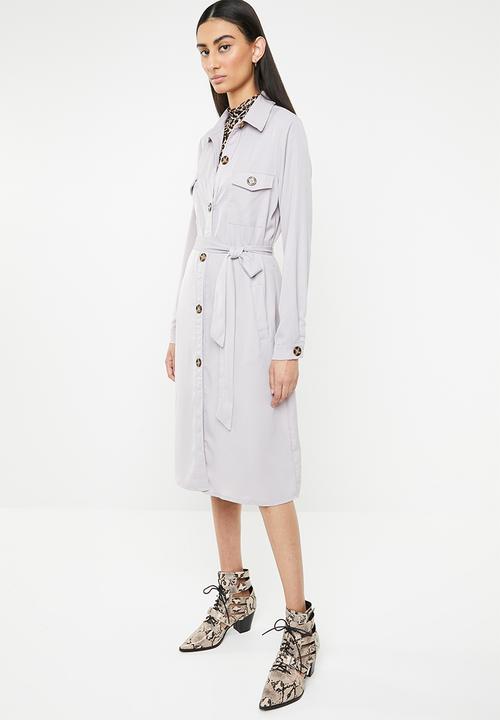 Missguided - Utility shirt dress - grey