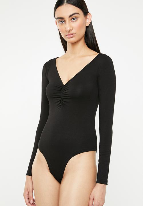 Superbalist - 2 Pack ruched bodysuit - rust and black