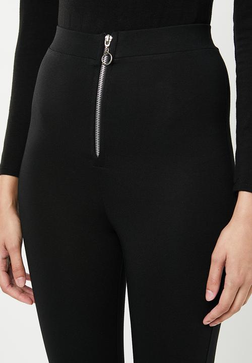 Superbalist - Premium stretch mid rise tregging with zip - black 