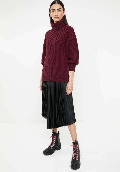 Superbalist - Balloon sleeve pull over - burgundy 