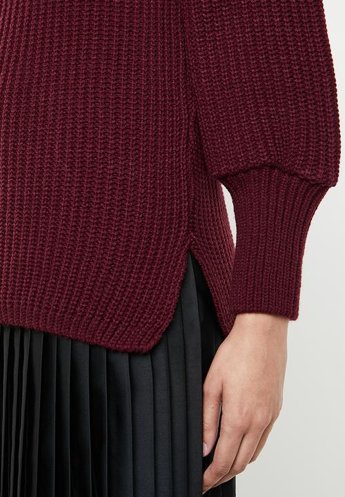 Superbalist - Balloon sleeve pull over - burgundy 
