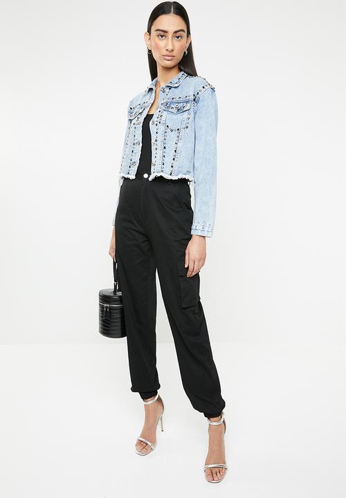 SISSY BOY - Thomi full trim denim crop jacket - blue