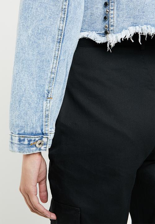 SISSY BOY - Thomi full trim denim crop jacket - blue