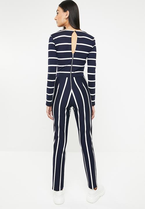 SISSY BOY - Do not disturb jumpsuit - navy & white