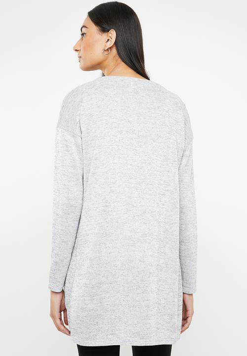 ONLY - Sara longline cardigan - grey