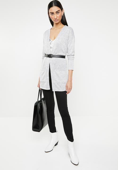 ONLY - Sara longline cardigan - grey