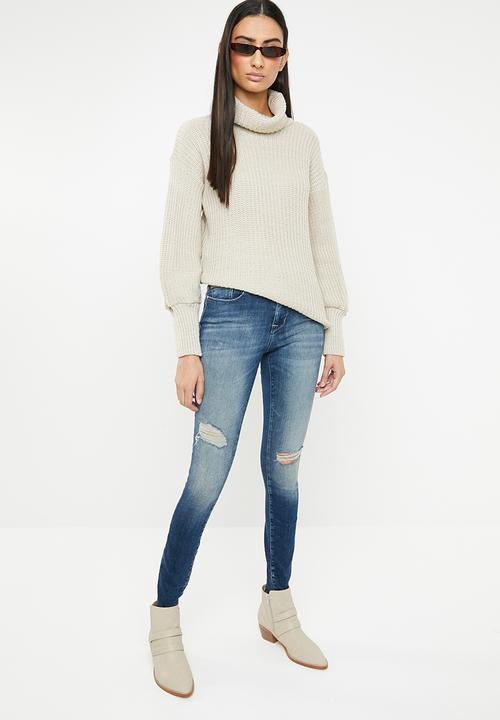 ONLY - Shape ripped deim jeans - blue 