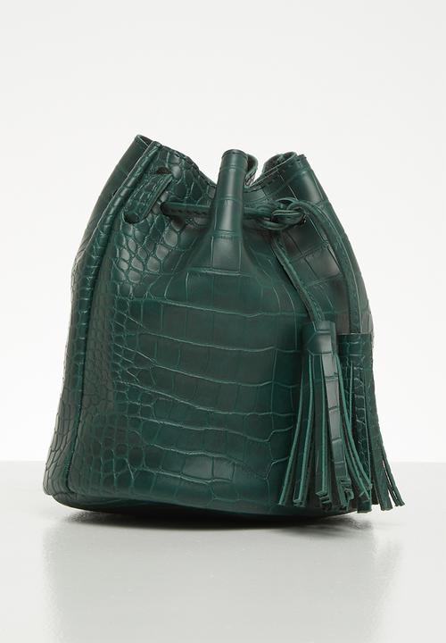 Superbalist - Misty croc bucket bag - green