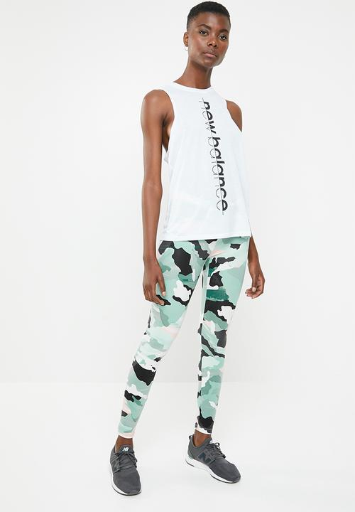 New Balance  - Heather tech tank print - performance - white