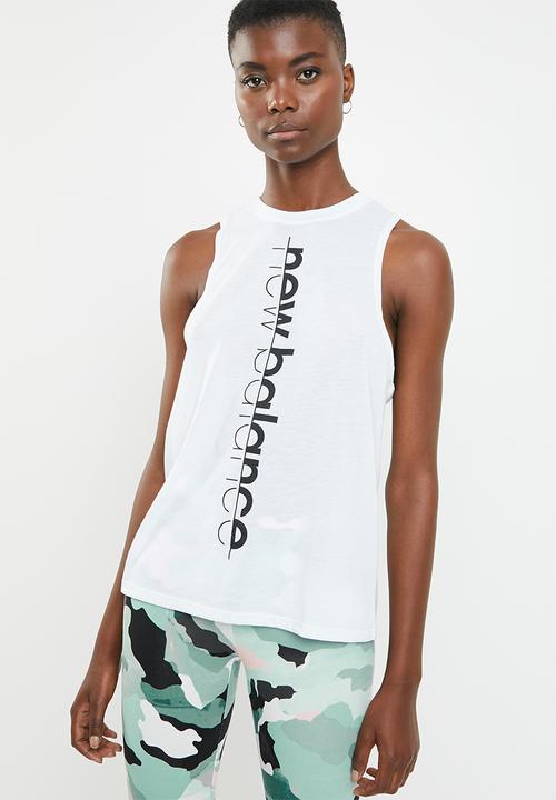 New Balance  - Heather tech tank print - performance - white