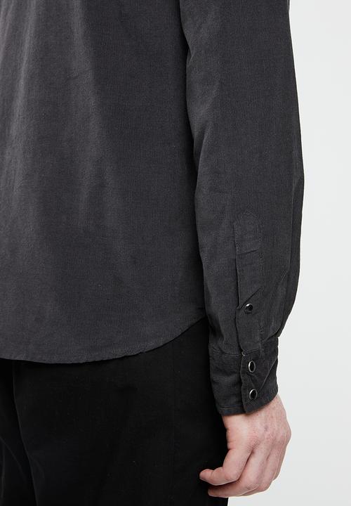 Brave Soul - Brew  ls shirt - charcoal