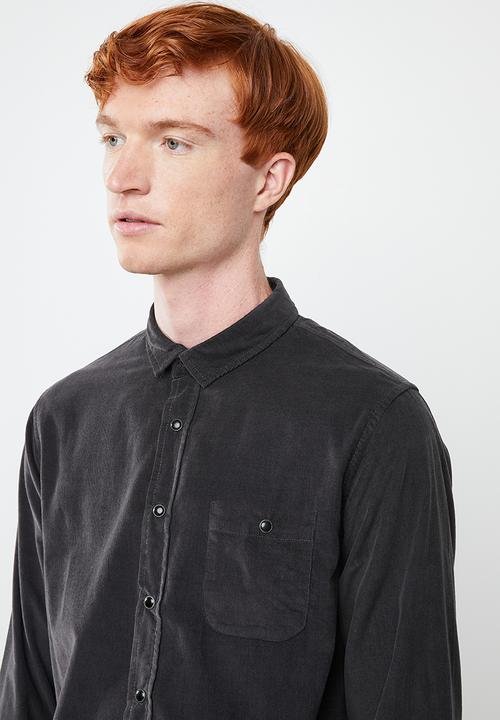 Brave Soul - Brew  ls shirt - charcoal