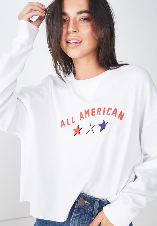 Cotton On - The whitney waffle graphic tee - white