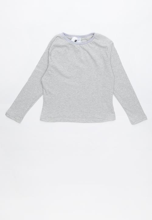Rebel Republic - Kids 2 pack long sleeve top - grey & white