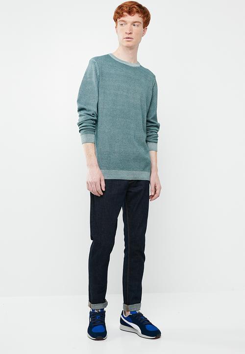 Superbalist - Regular fit pique crew neck knit - blue