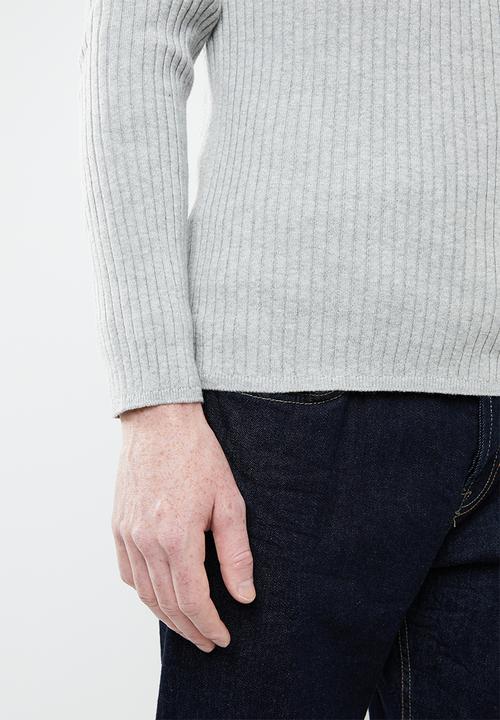 Superbalist - Slim fit ribbed crew neck knit - grey
