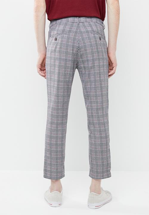 Superbalist - Slim fit cropped check chino - multi