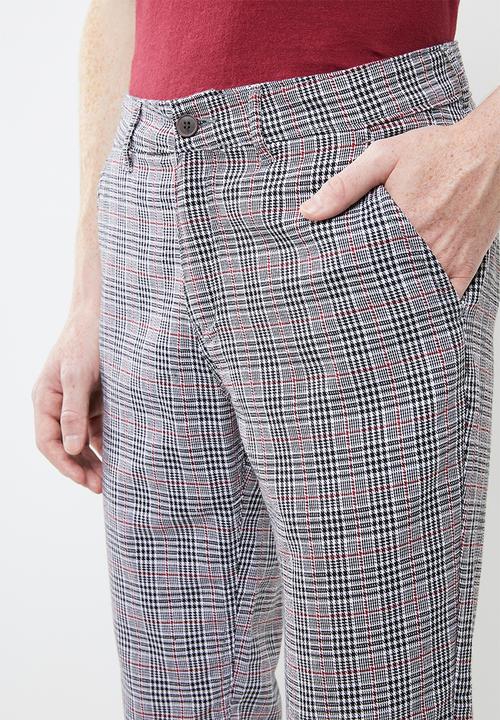 Superbalist - Slim fit cropped check chino - multi