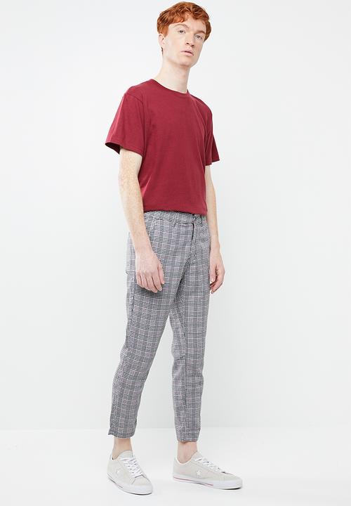 Superbalist - Slim fit cropped check chino - multi
