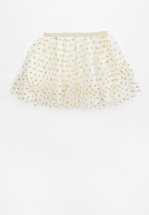 Cotton On - Trixiebelle tulle skirt - cream & gold 