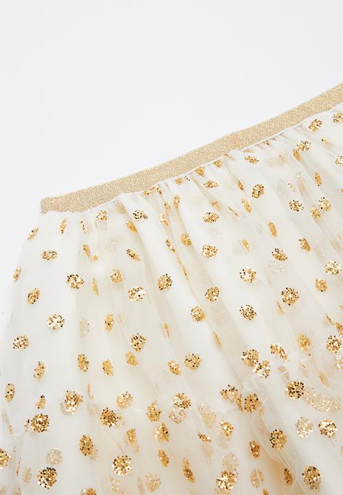 Cotton On - Trixiebelle tulle skirt - cream & gold 