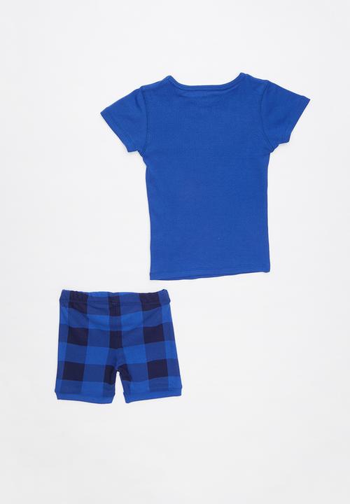 Cotton On - Joshua short sleeve pyjama set - blue