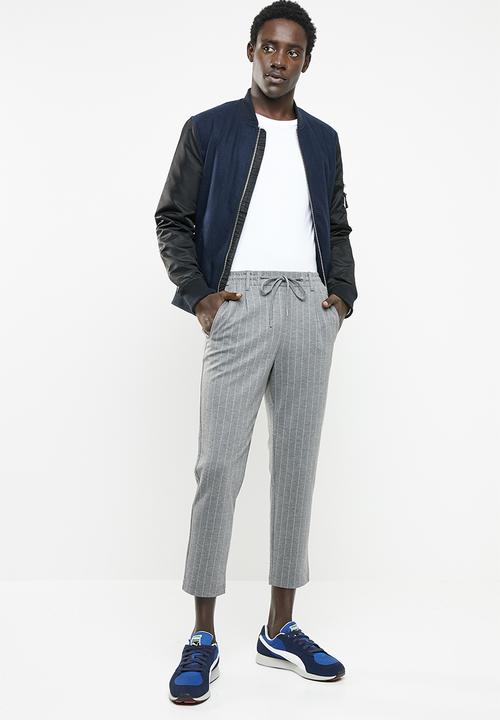 STYLE REPUBLIC - Melton body bomber jacket - navy & black