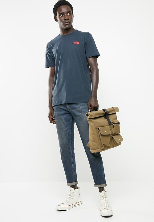 The North Face - M short sleeve redbox tee - navy & red