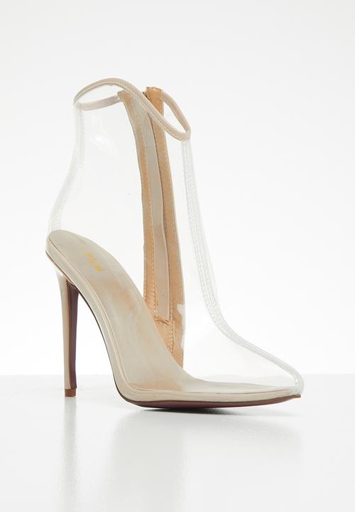 Plum - Translucent ankle boot - nude