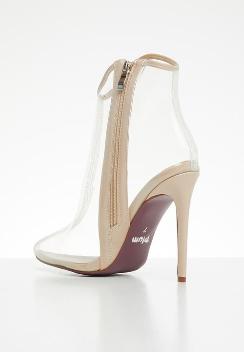 Plum - Translucent ankle boot - nude
