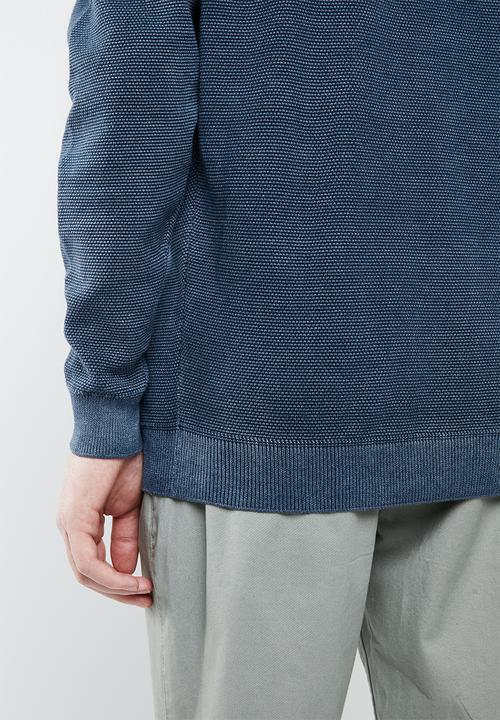 Superbalist - Regular fit fit pique crew neck knit - blue