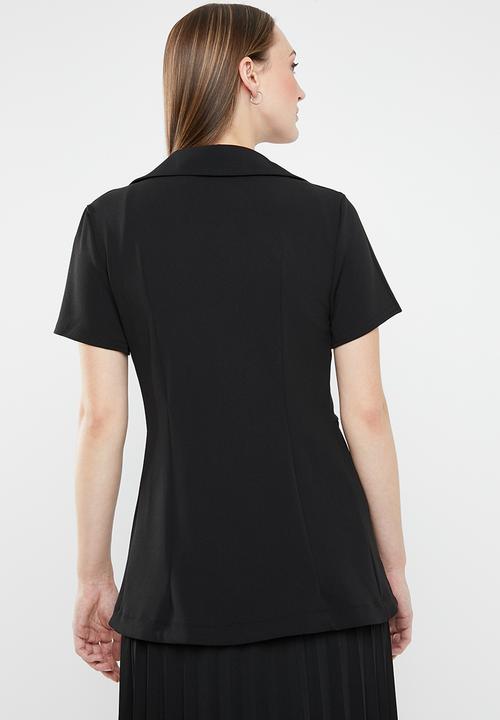 edit - Short sleeve blazer - black