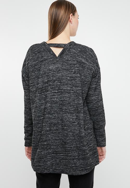 edit - Back detail cardigan - grey