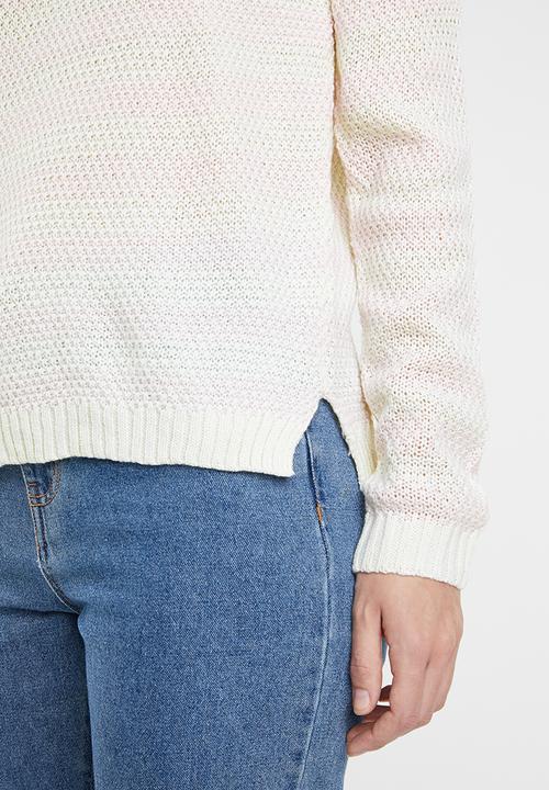 edit - Candy stripe jersey - cream & pink