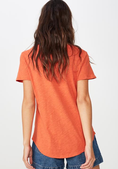 Cotton On - The deep v-neck tee - orange 