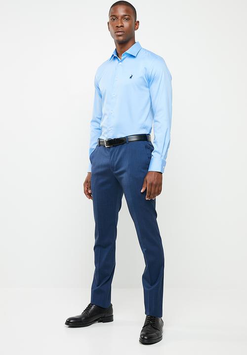 POLO - Custom fit greig shirt - blue