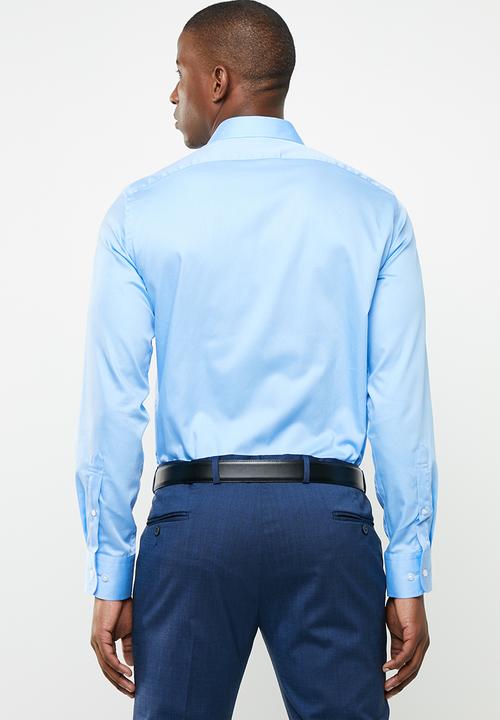 POLO - Custom fit greig shirt - blue