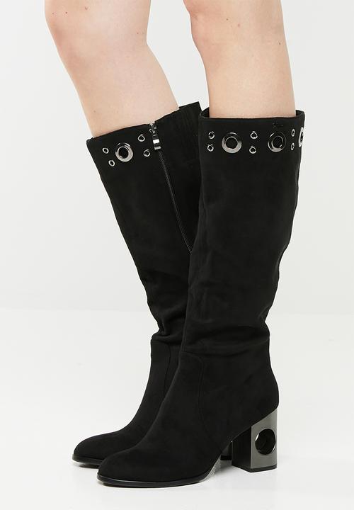 Plum - Studded boot - black