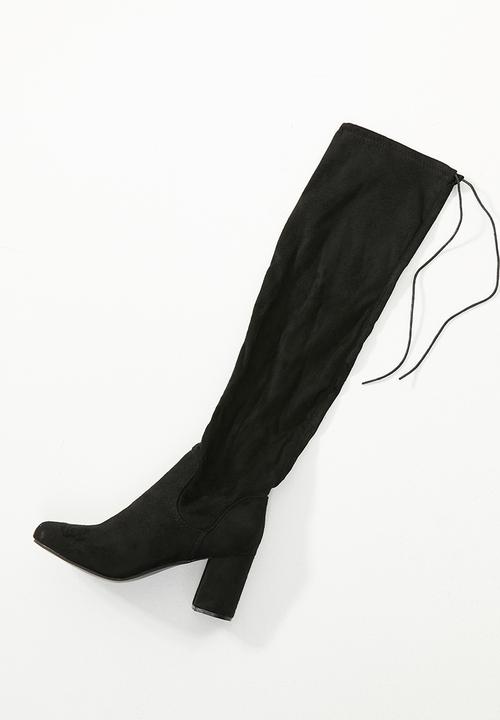 Footwork - Over the knee block boot - black