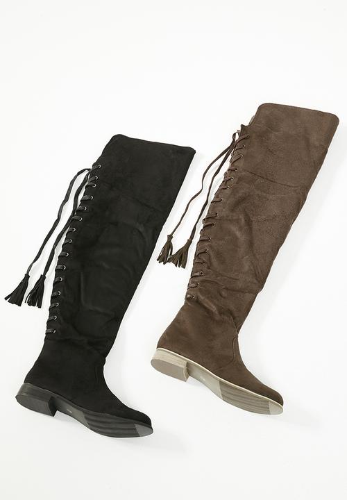 Footwork - Gabriella over the knee boot - brown